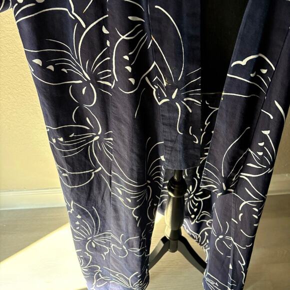 HANDMADE KIMONO Unisex Long Blue Sz XL Tall Butterflies Loungewear Japanese Folk - Picture 4 of 8